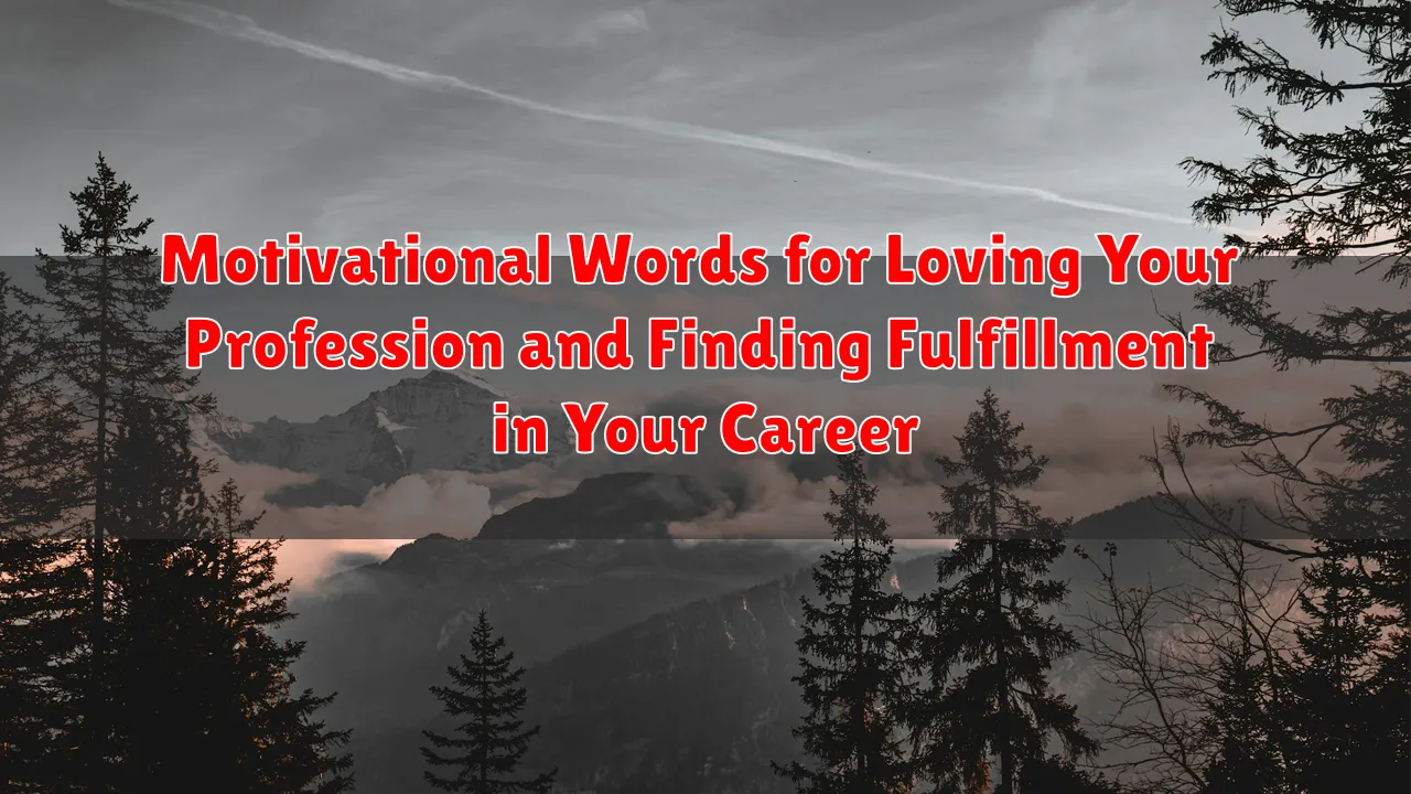 Motivational Words for Loving Your Profession and Finding Fulfillment in Your Career