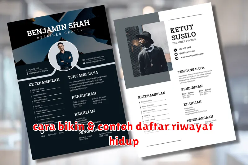 cara bikin & contoh daftar riwayat hidup