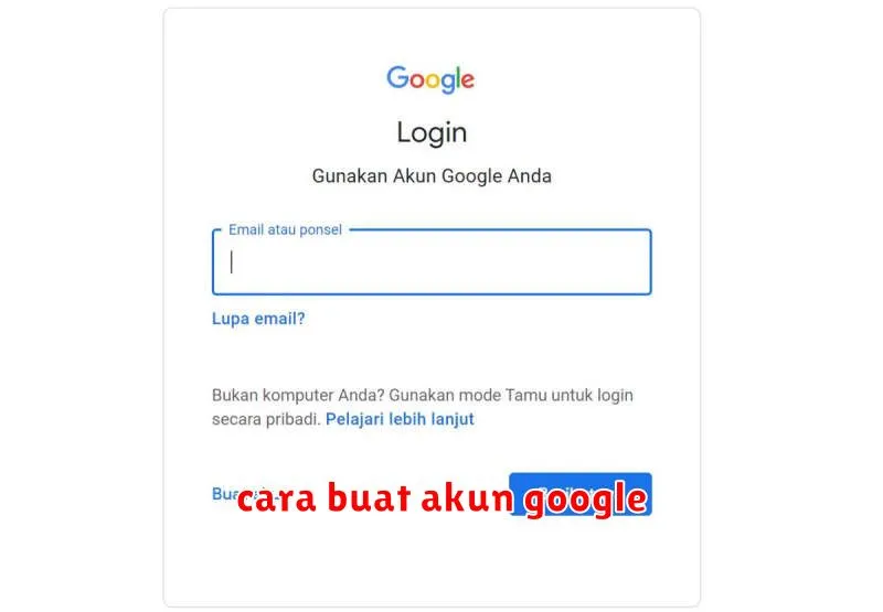 cara buat akun google