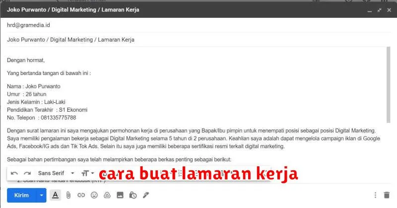 cara buat lamaran kerja