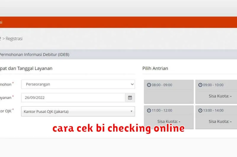 cara cek bi checking online