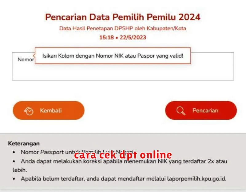 cara cek dpt online