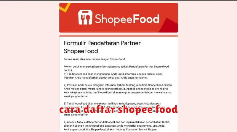 cara daftar shopee food