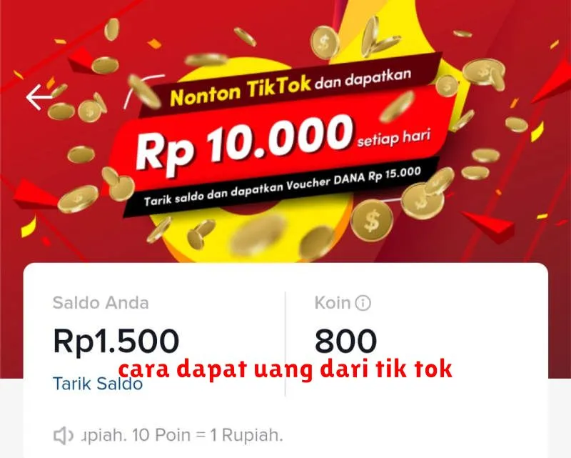 cara dapat uang dari tik tok