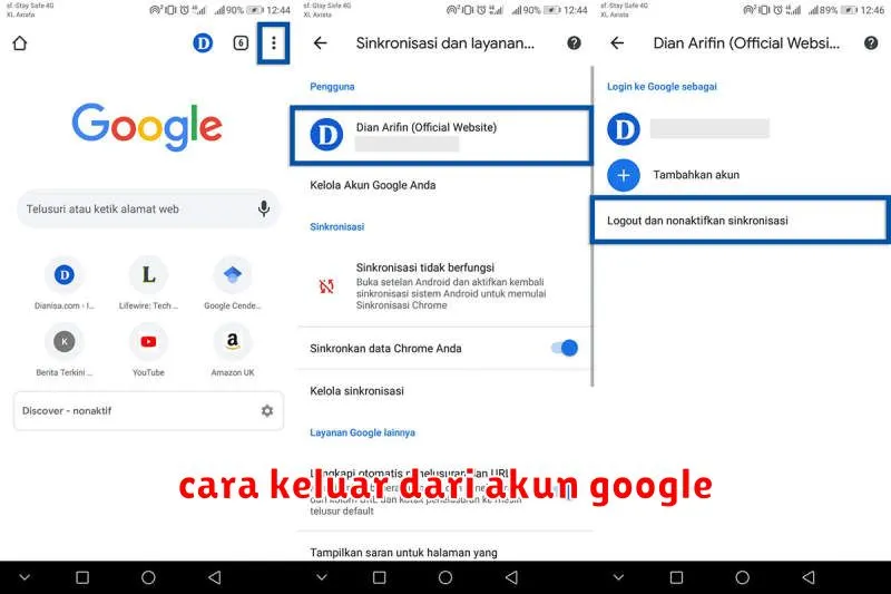 cara keluar dari akun google