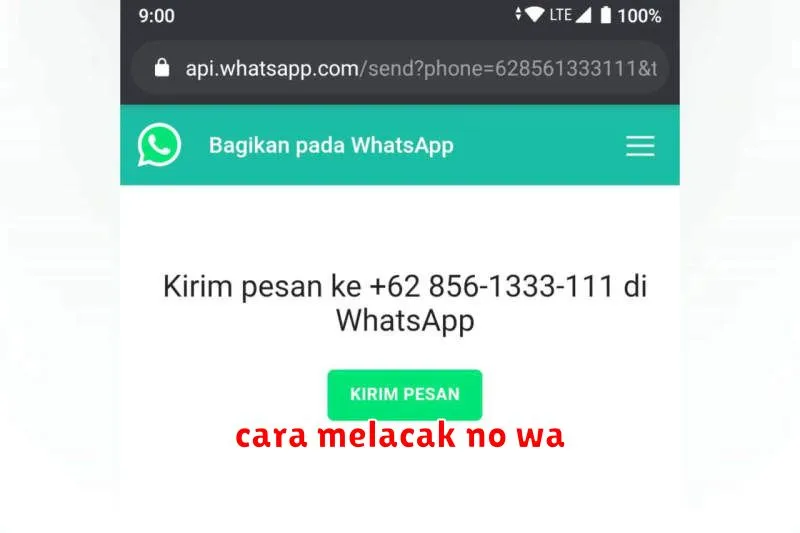 cara melacak no wa