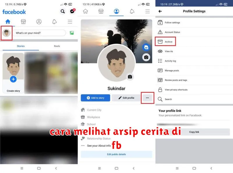 cara melihat arsip cerita di fb