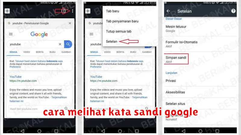 cara melihat kata sandi google