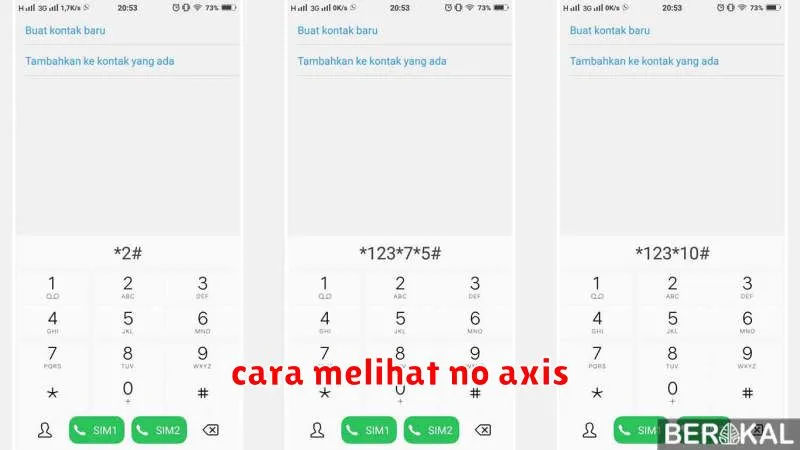 cara melihat no axis