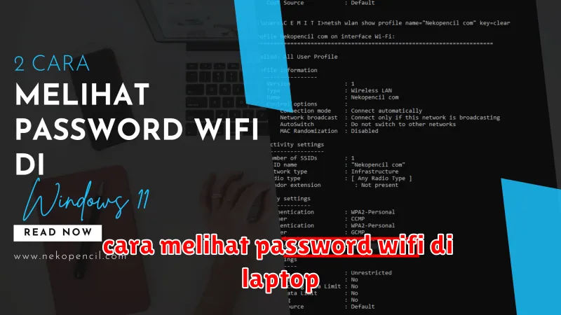 cara melihat password wifi di laptop