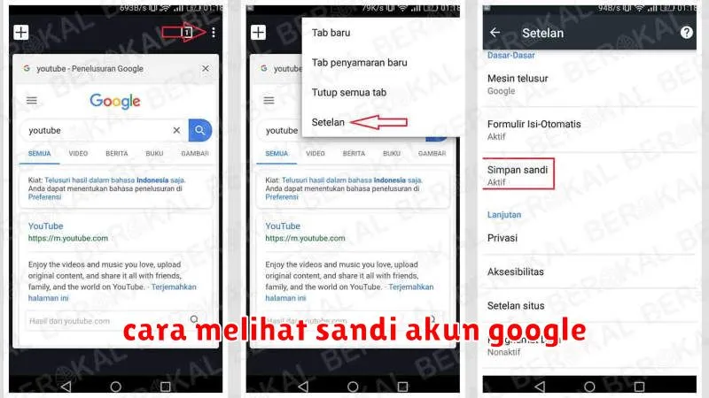 cara melihat sandi akun google