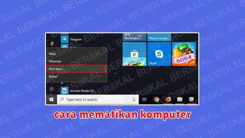 cara mematikan komputer