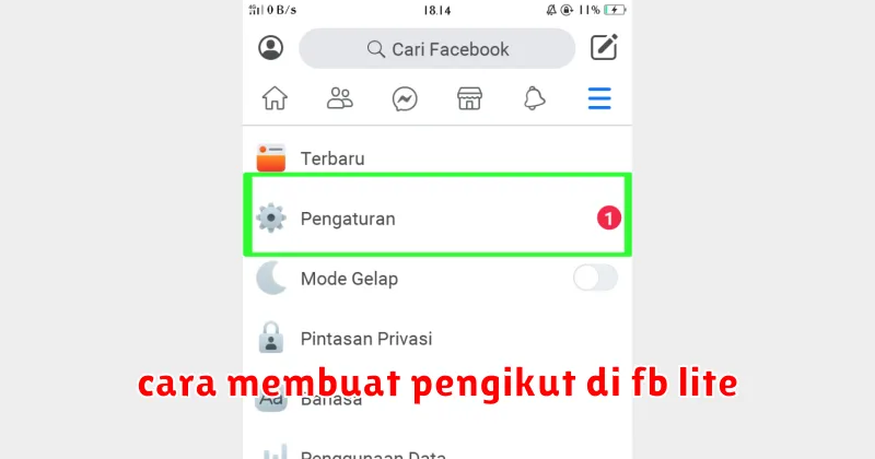 cara membuat pengikut di fb lite