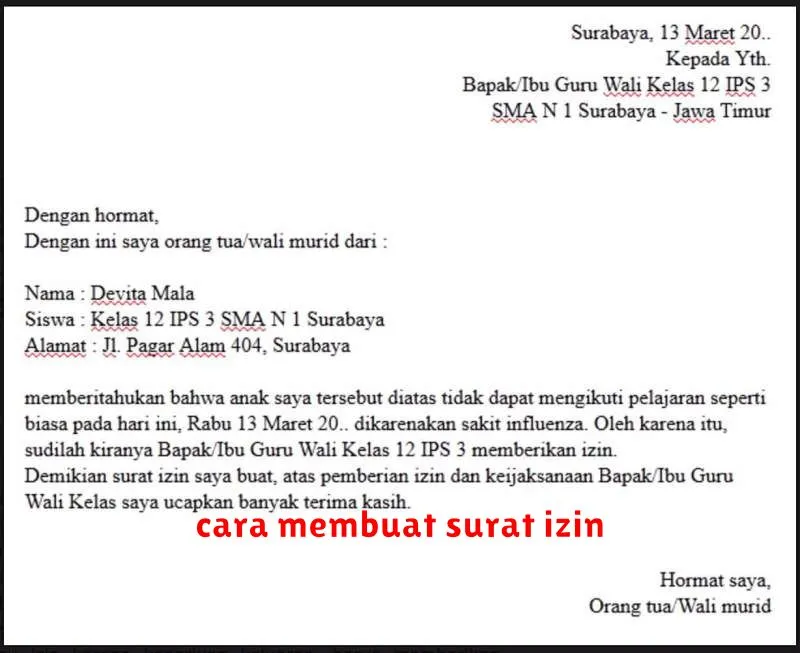 cara membuat surat izin