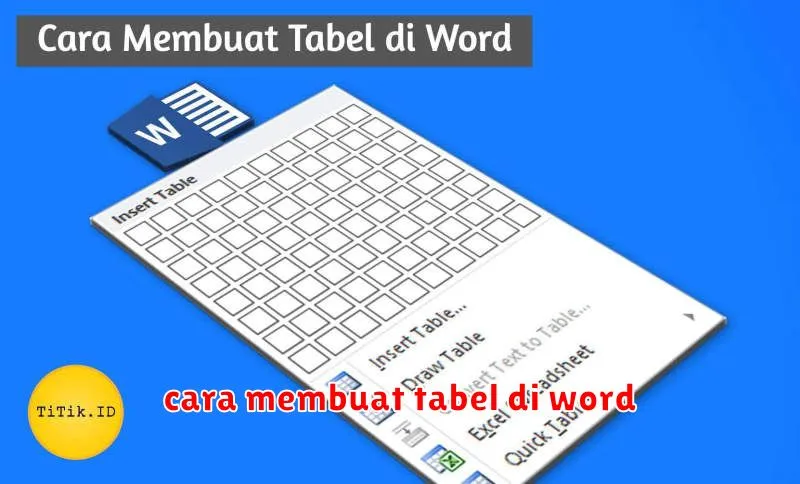 cara membuat tabel di word