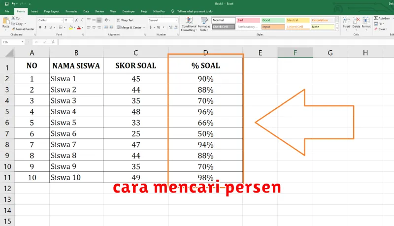 cara mencari persen