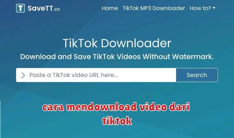 cara mendownload video dari tiktok