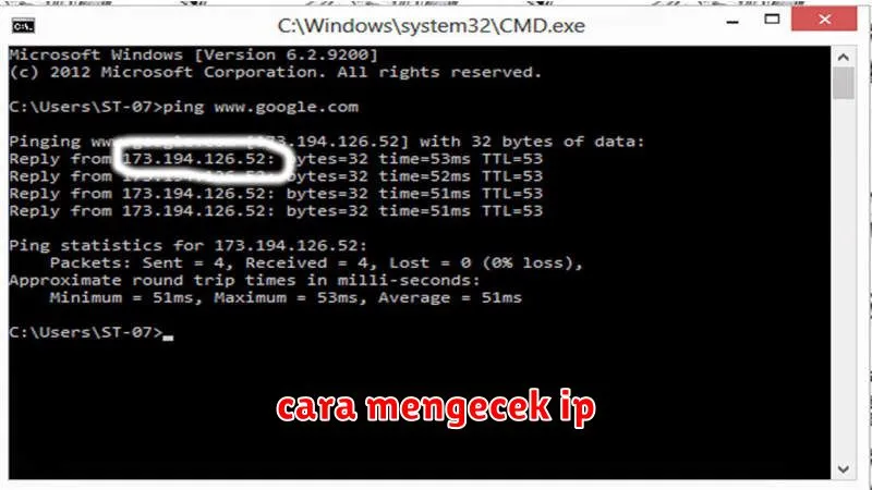 cara mengecek ip