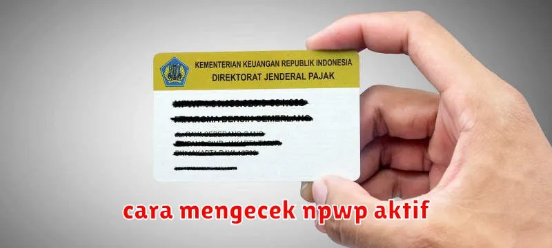 cara mengecek npwp aktif