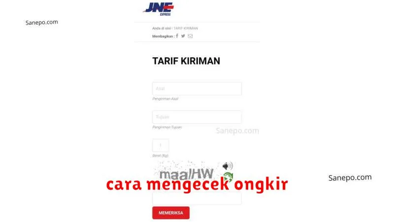 cara mengecek ongkir