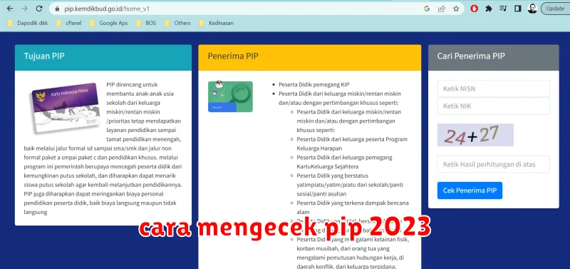 cara mengecek pip 2023