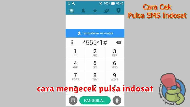 cara mengecek pulsa indosat