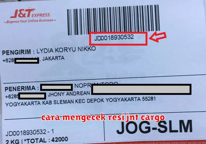 cara mengecek resi jnt cargo