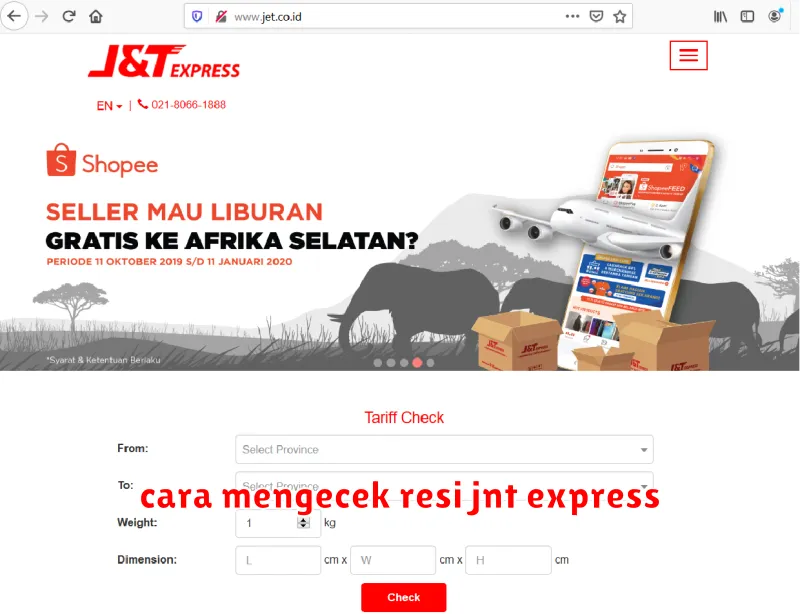 cara mengecek resi jnt express