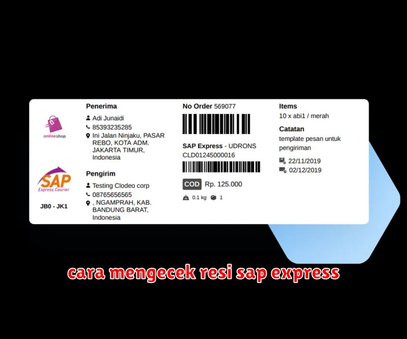 cara mengecek resi sap express