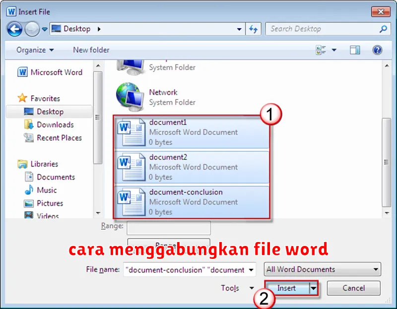 cara menggabungkan file word