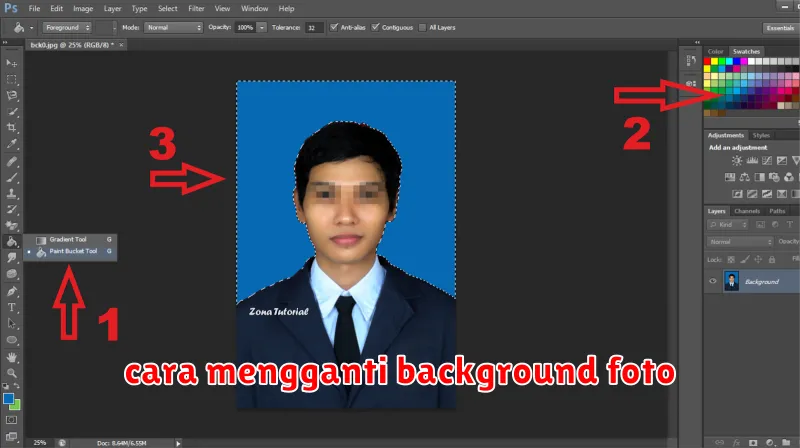 cara mengganti background foto