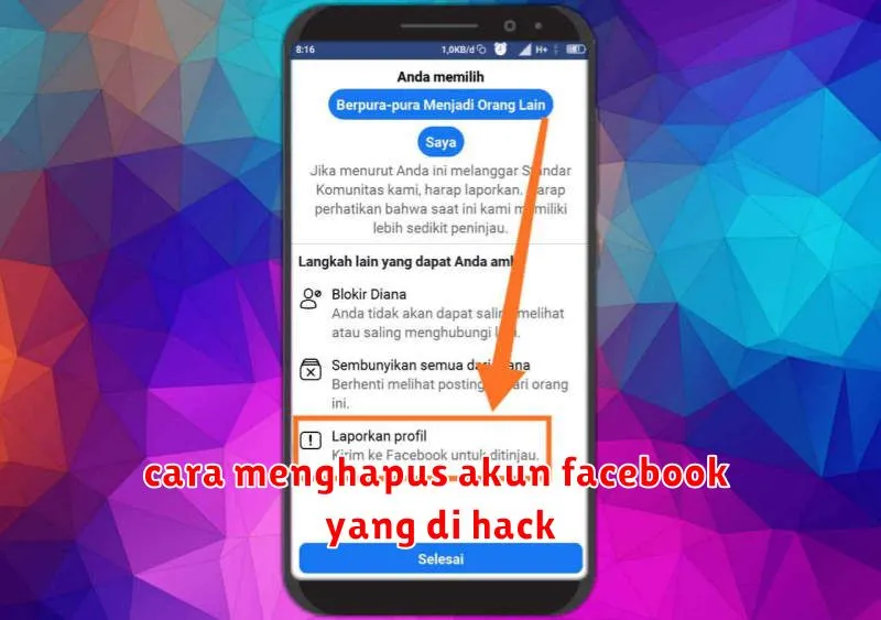 cara menghapus akun facebook yang di hack