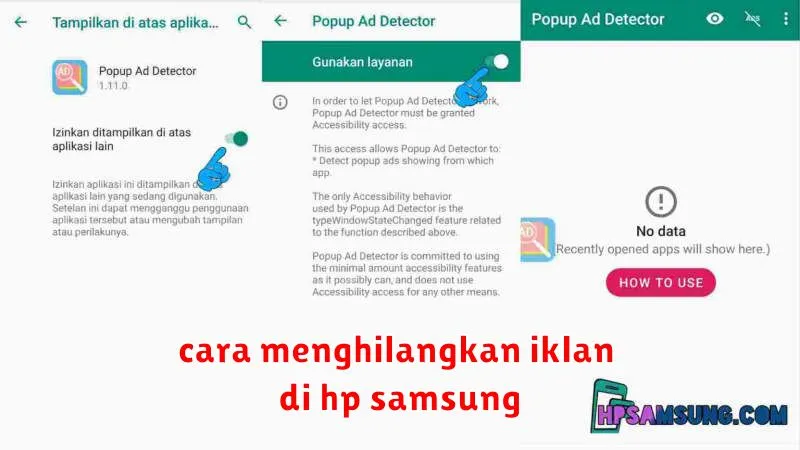 cara menghilangkan iklan di hp samsung