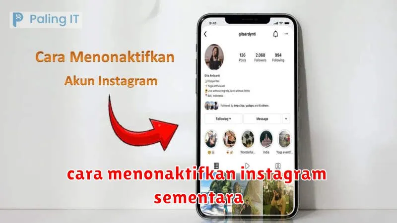 cara menonaktifkan instagram sementara