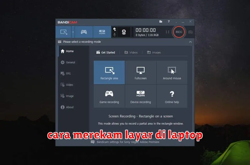 cara merekam layar di laptop