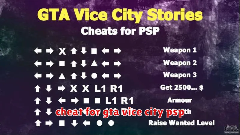 cheat for gta vice city psp