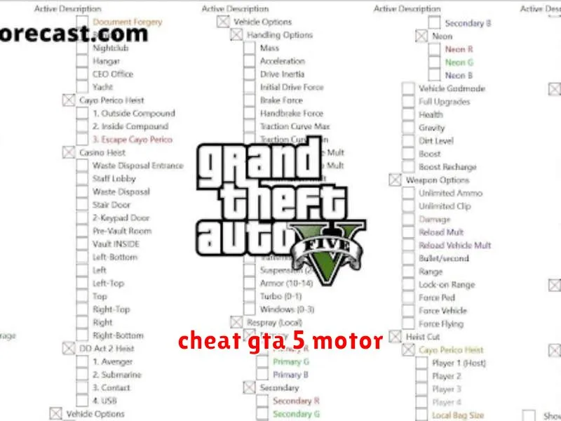 cheat gta 5 motor