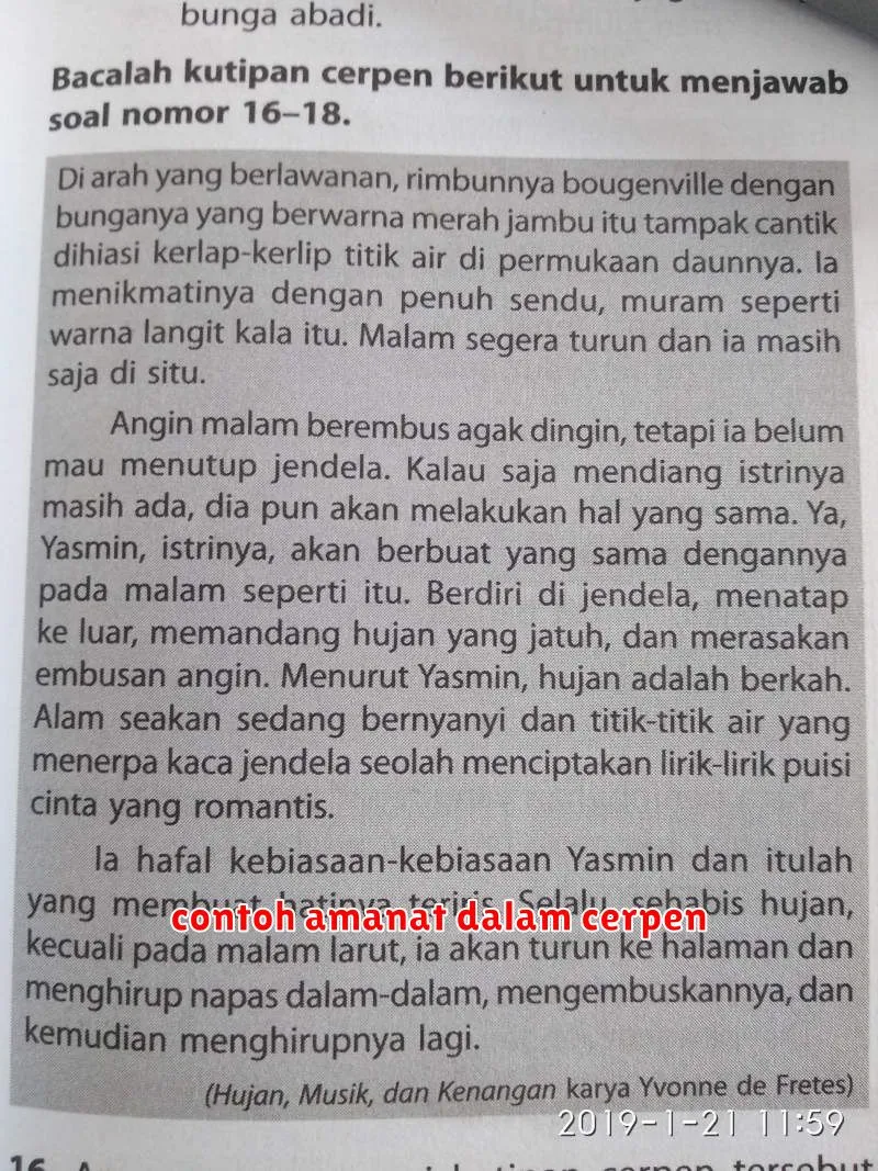 contoh amanat dalam cerpen