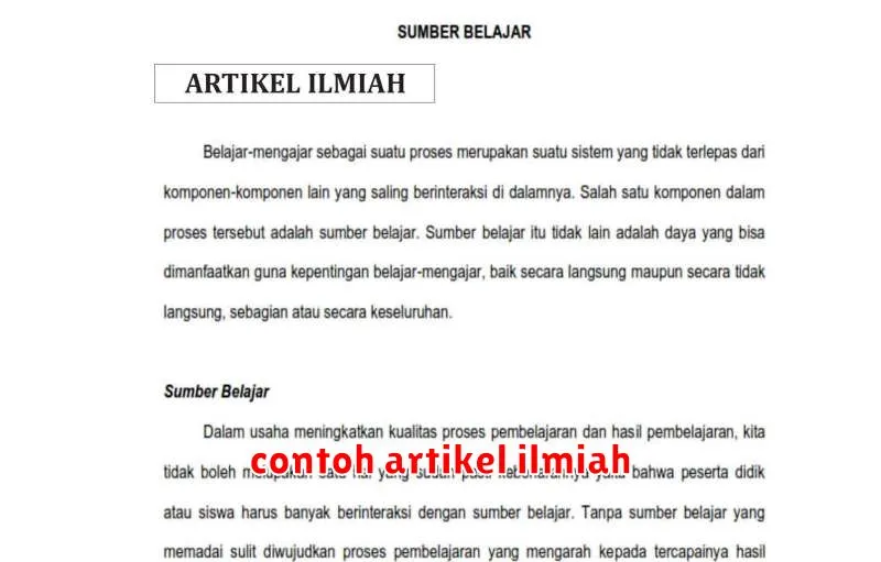 contoh artikel ilmiah