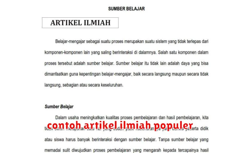 contoh artikel ilmiah populer