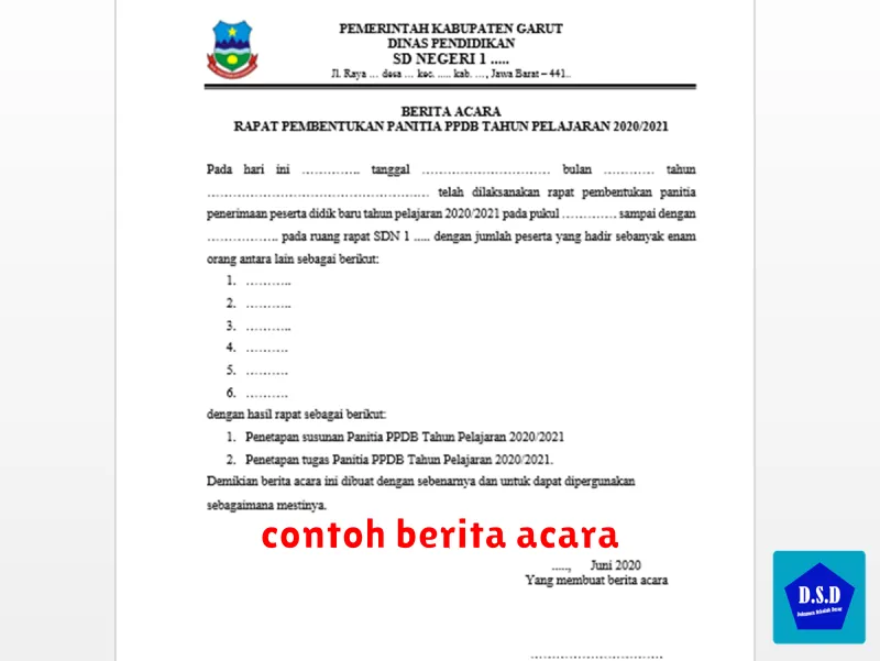 contoh berita acara