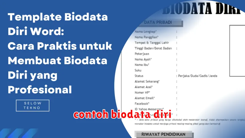 contoh biodata diri