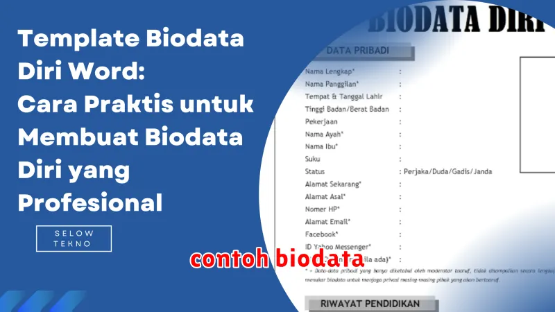 contoh biodata