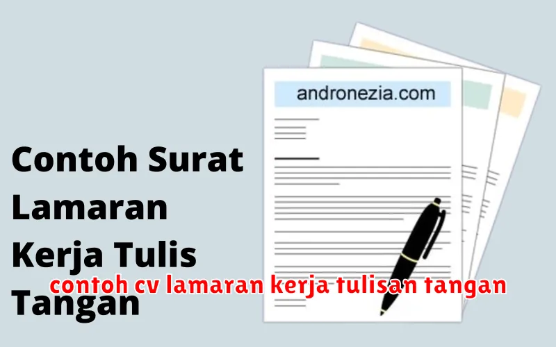 contoh cv lamaran kerja tulisan tangan