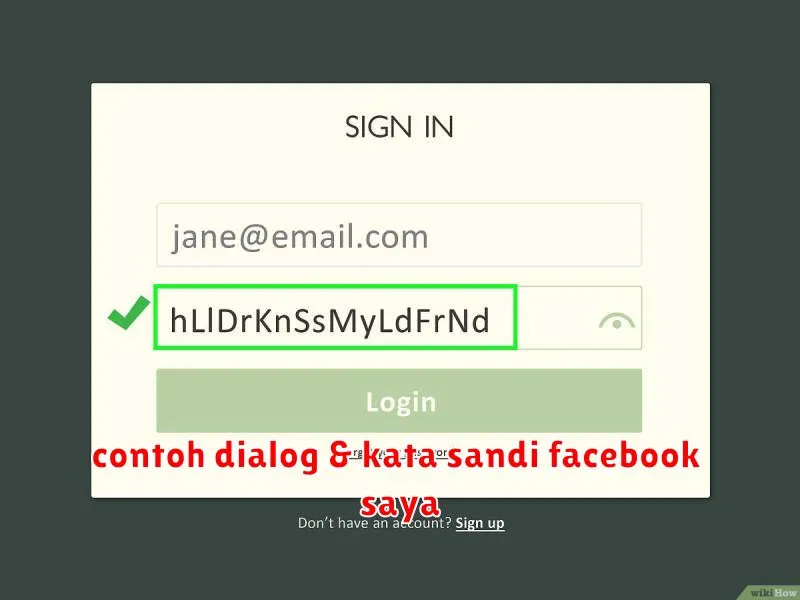 contoh dialog & kata sandi facebook saya