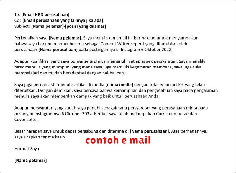 contoh e mail