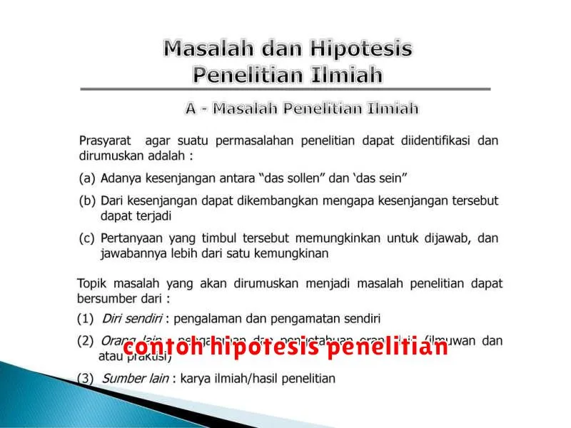 contoh hipotesis penelitian