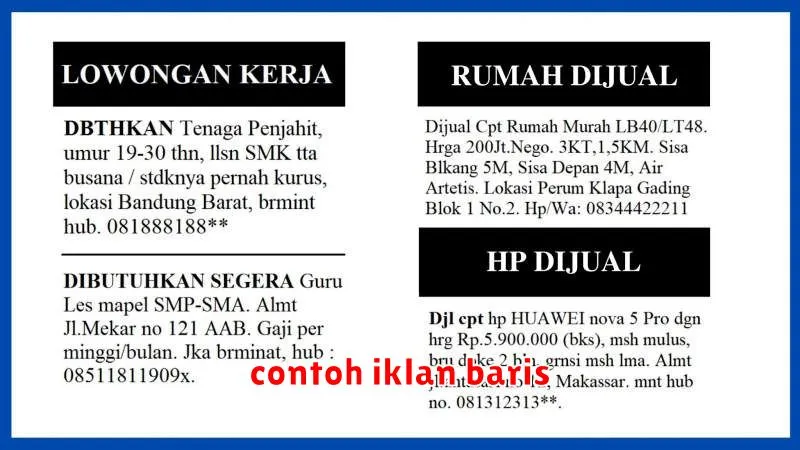 contoh iklan baris