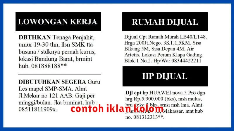 contoh iklan kolom