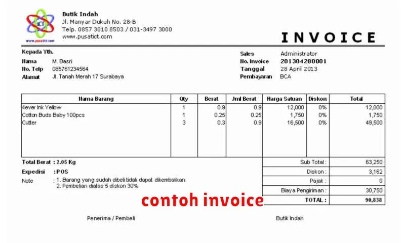 contoh invoice